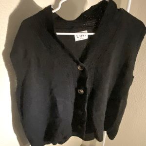YesStyle Trendy Cropped Button Up Black Vest Size Medium